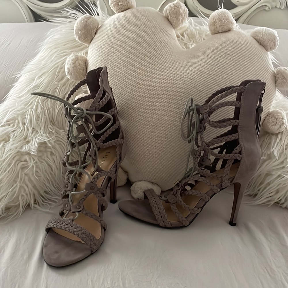 Lace-up Stilettos by Liliana Tan bohemian Style Braided Suede w tassels 10 👠🤎
